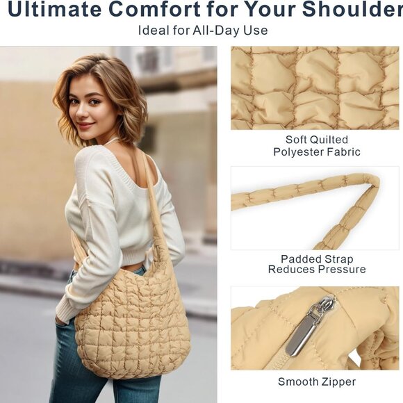 Fashionable Cloud Pleated Puffer Tote - Light & Versatile for Every Occasion - Picture 5 of 6